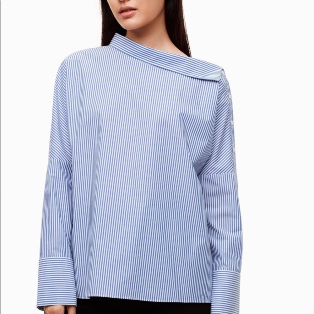 Aritzia Babaton Abram striped long sleeve blouse - Picture 4 of 14